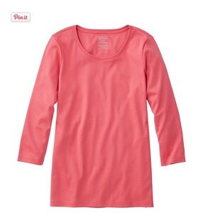 L.L. Bean Coral Pima Crewneck